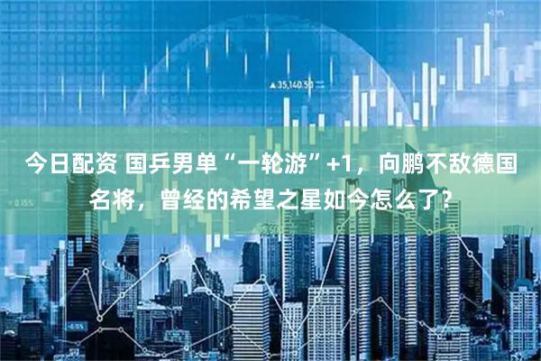 今日配资 国乒男单“一轮游”+1，向鹏不敌德国名将，曾经的希望之星如今怎么了？