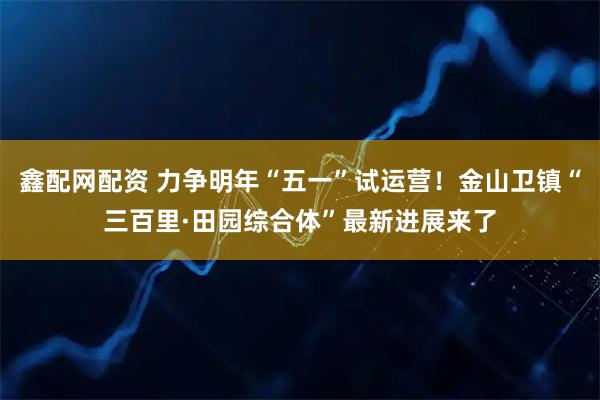 鑫配网配资 力争明年“五一”试运营！金山卫镇“三百里·田园综合体”最新进展来了